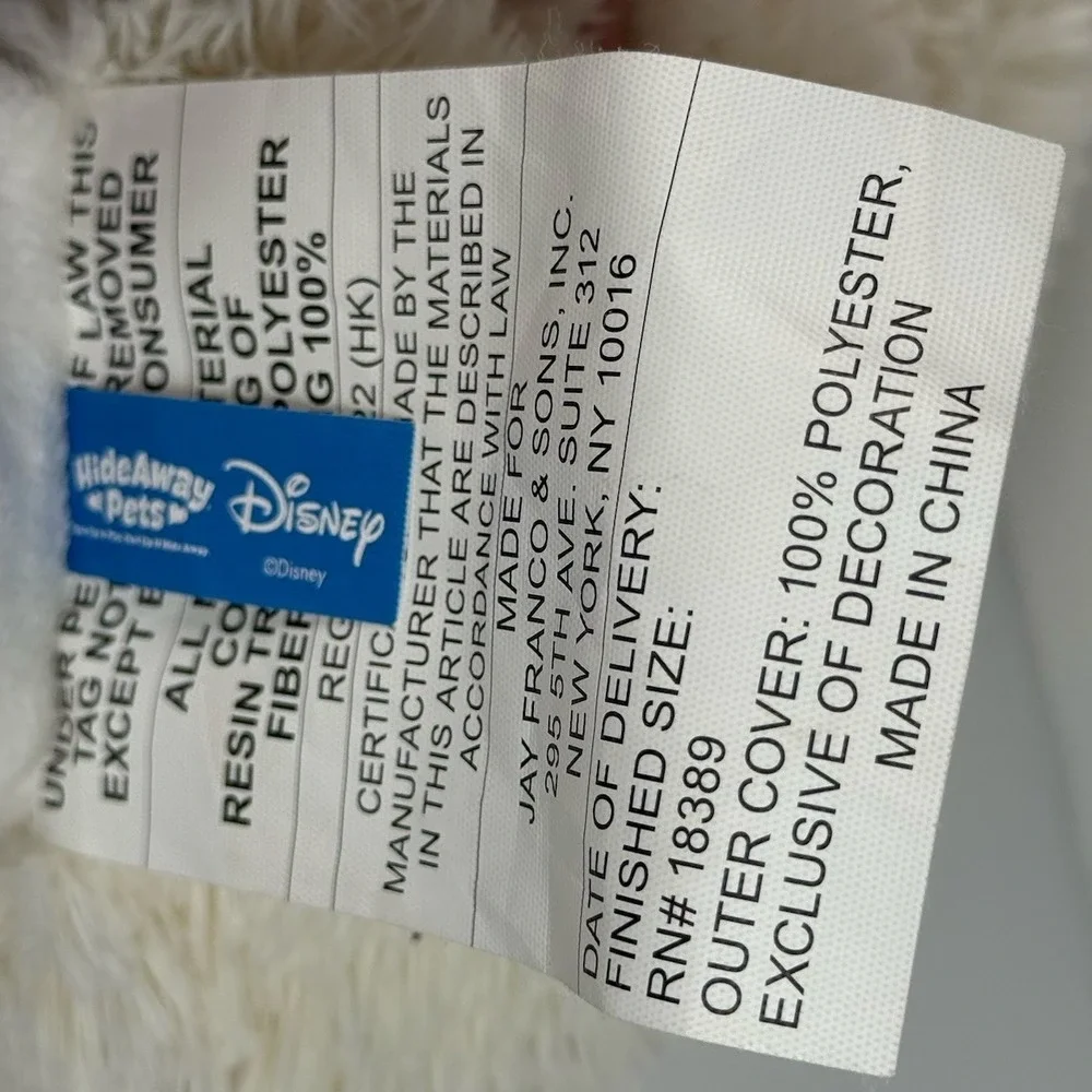 Disney HideAway Pets Pillow Frozen Olaf Snowman White Plush Children Winter